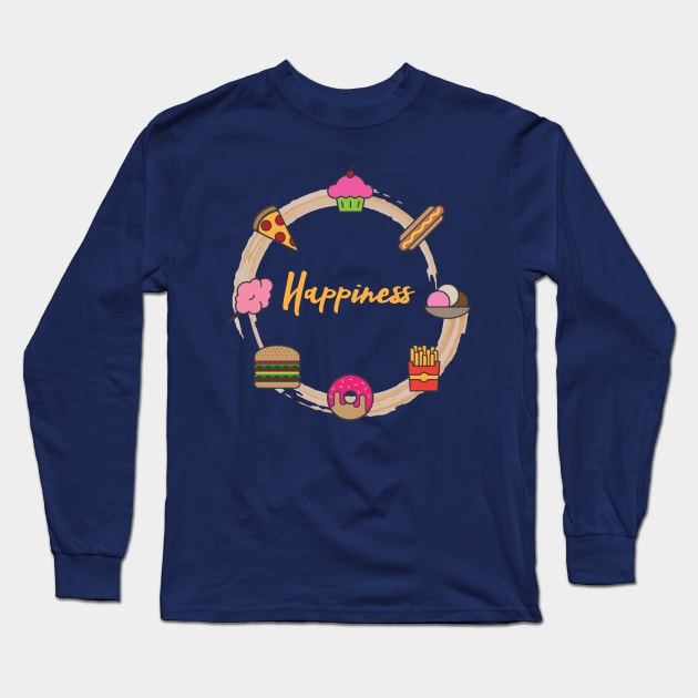 Food is Happiness Long Sleeve T-Shirt by SolarSailor